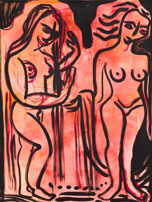 Beautiful Sisters , 2010, oil alkyd on canvas, 96 x 72 in, 243.8 x 182.9 cm