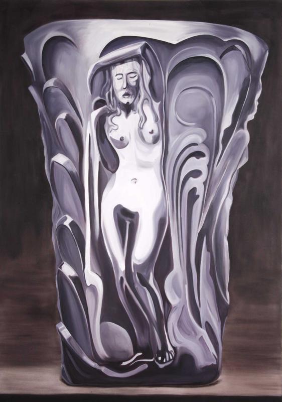 Gray Glass , 2006, oil on canvas, 102 x 72 x 1.5 in, 259.1 x 182.9 x 3.8 cm.