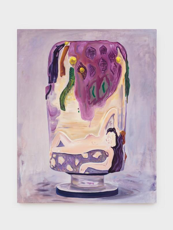 Under the Lilac Tree (Vessel Painting no.1) , 2024. Oil on canvas, 60 x 48 inches