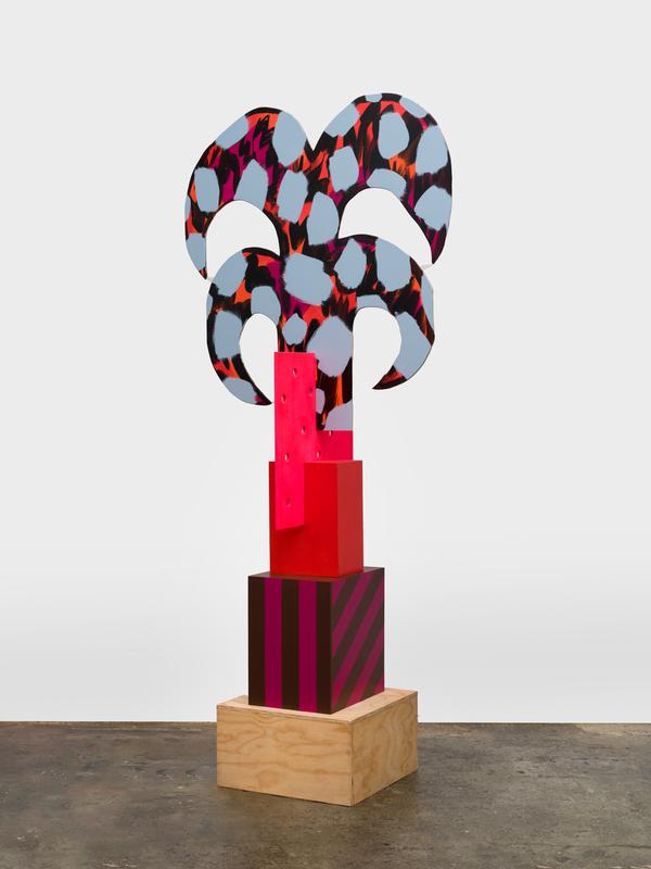 Hot Palm , 2024 - 2025. Plywood, enamel, spray paint, nails, and glue, 100 x 44 x 24 inches 