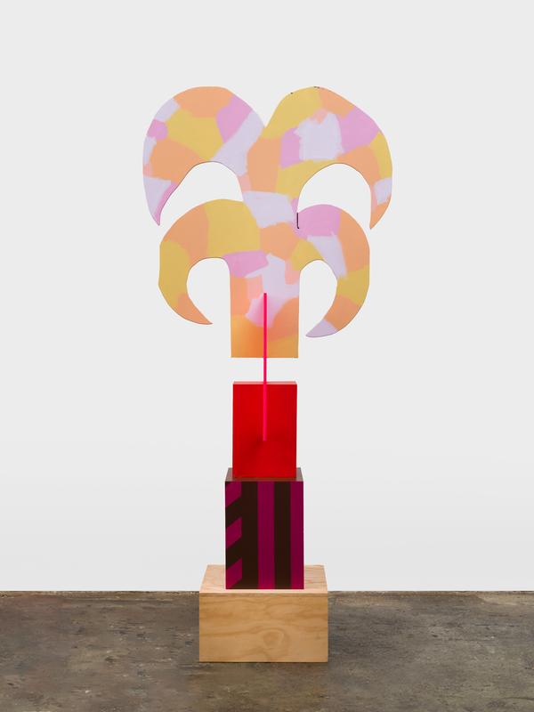 Hot Palm , 2024 - 2025. Plywood, enamel, spray paint, nails, and glue, 100 x 44 x 24 inches 
