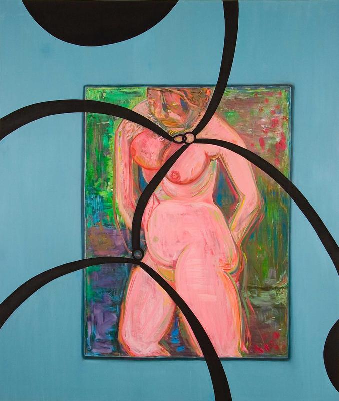 Bound , 2005, oil on canvas, 93 x 79 in, 236.2 x 200.7 cm
