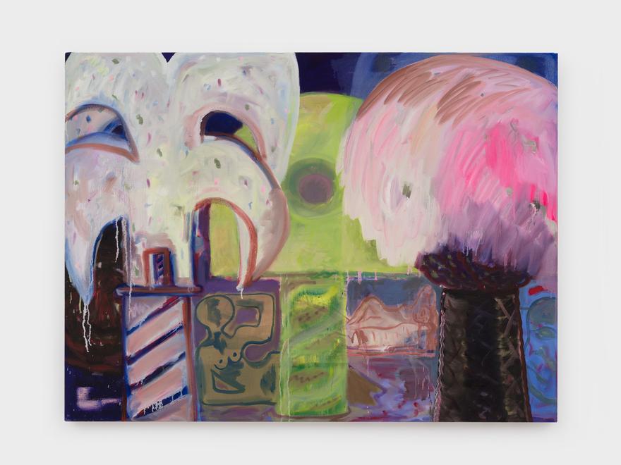 Landscape with Three Trees No. 2 , 2025. Oil on canvas, 36 x 48 inches