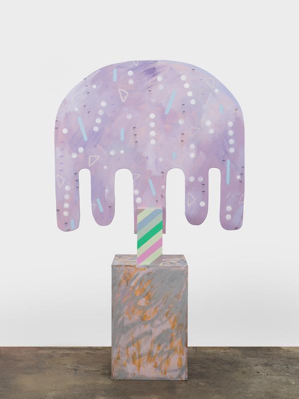 Raindrop Tree , 2025. Plywood, gesso, graphite, latex, acrylic and spray paint, 90 x 60 x 23 inches