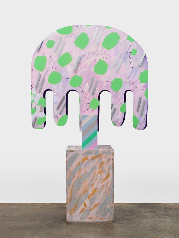 Raindrop Tree , 2025. Plywood, gesso, graphite, latex, acrylic and spray paint, 90 x 60 x 23 inches