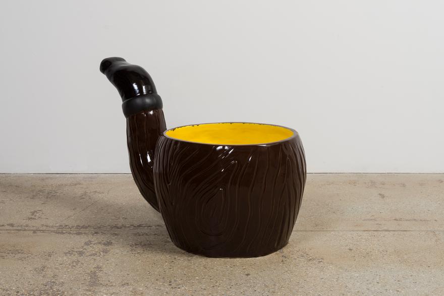 Wood Pipe 1.1, 2015. Glazed ceramic, 42 x 26 x 22 in (106.7 x 66 x 55.9 cm).