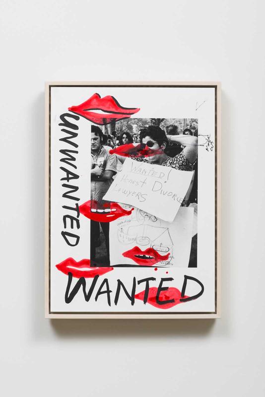Wanted Unwanted , 2015, ink, acrylic and archival pigment print on paper, 16 x 12 in, 40.6 x 30.5 cm.