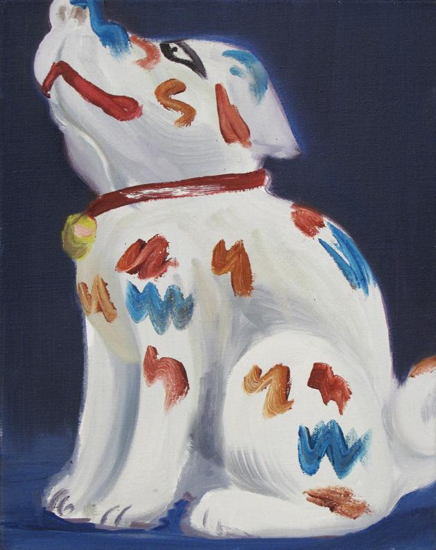 Untitled (Porcelain Dog) , 2000, oil on canvas, 12.8 x 15.75 x .79 in, 32.5 x 40 x 2 cm