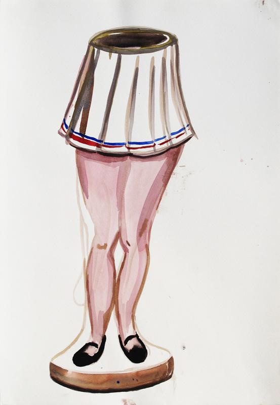 Candle Holder: Not My Legs , 2002, watercolor on paper, 16.73 x 11.61 in, 42.5 x 29.5 cm