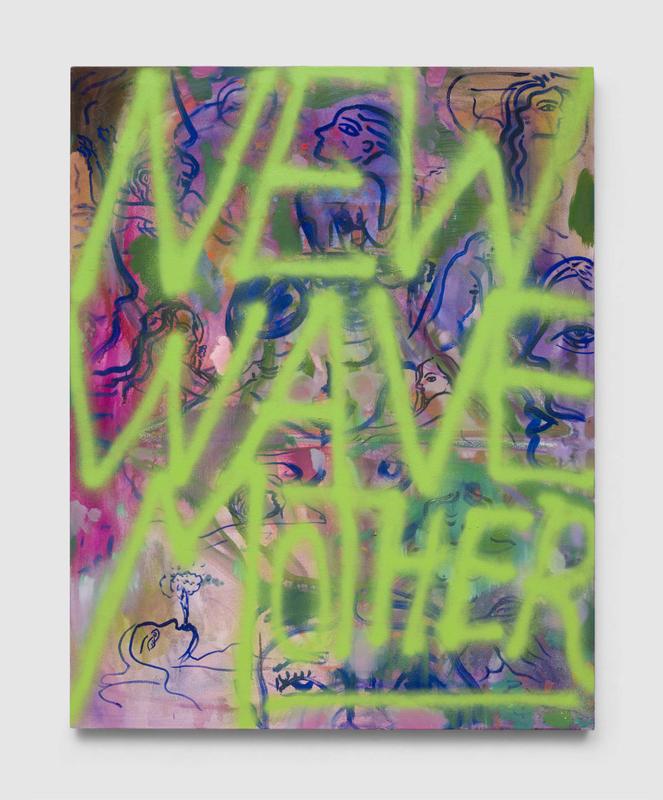 New Wave Mother , 2022. Mixed media on canvas, 48 x 38 inches (121.92 x 96.52cm).