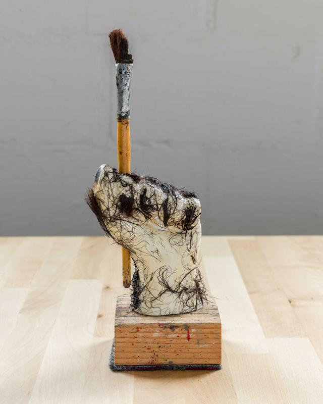 Number Five (Painter's Problem), 2013. Ceramic and mixed media, 11.5 x 3.75 x 1.75 in (29.2 x 9.5 x 4.4 cm).