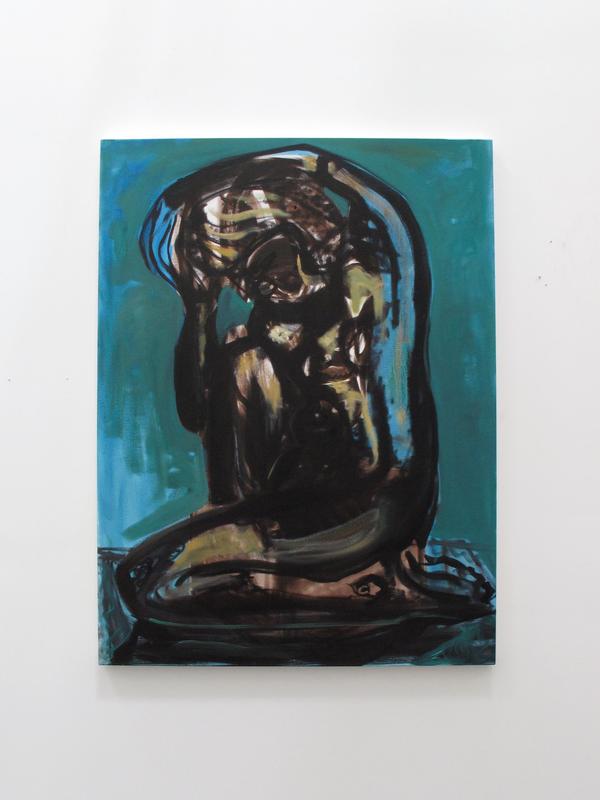 Untitled (Nude with Ochre) , 2009, oil on canvas, 48 x 36 x 1.5 in, 121.9 x 91.4 x 3.8 cm