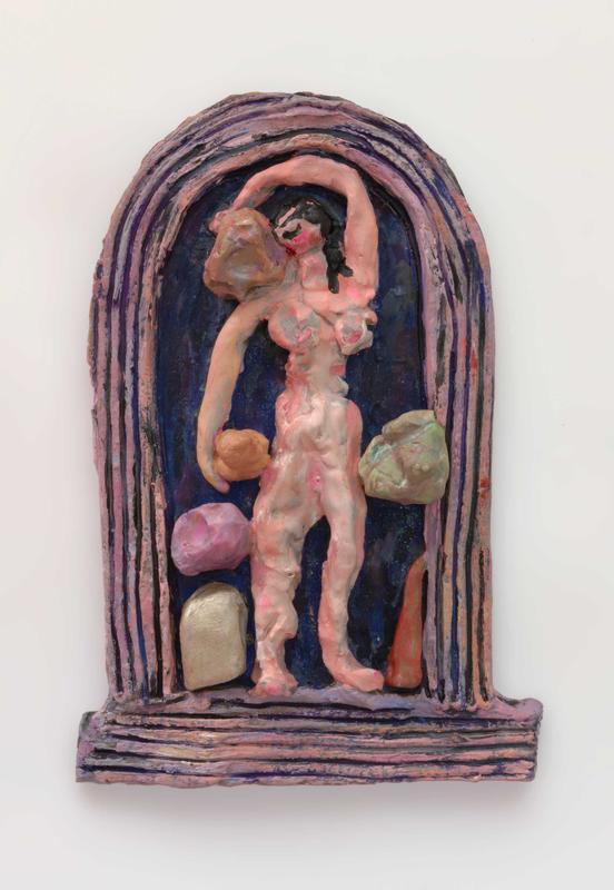 Our Lady of the Rocks (Pink Blush),  2020-2023. Bronze, 11 1/4 x 7 3/4 x 2 in (29 x 20 x 5 cm). 