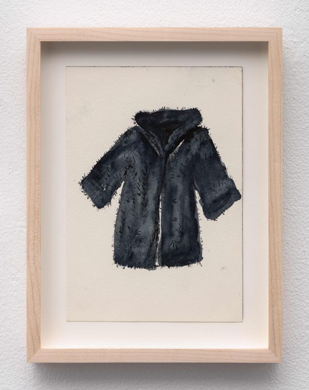 Bette Blank , Fur Coat  , 2016. Watercolor and ink on paper. 8 3/4 x 6 1/4 inches.