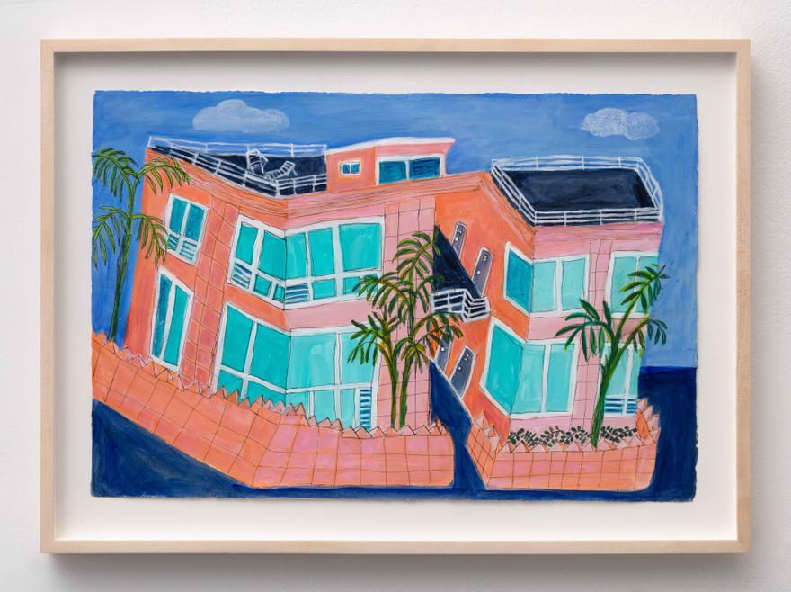 Bette Blank , South Beach Boogie , 2016. Gouach on paper. 17 3/4 x 24 3/4 inches.