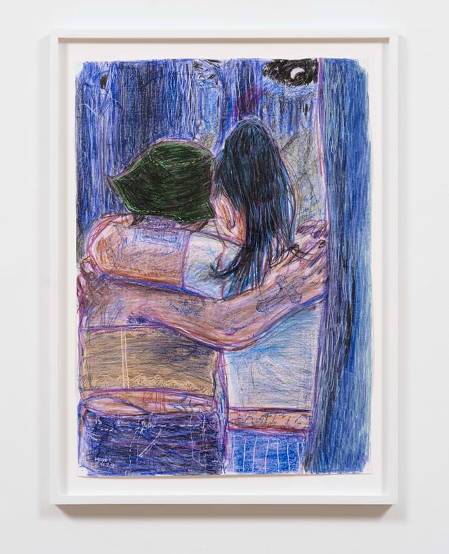 Haylie Jimenez,   Even in the darkness, I have you , 2023. Crayon on paper. 30 x 21 inches.