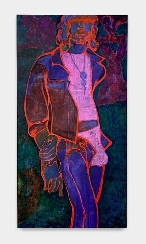 Alex Foxton,  Tava Von Wills , 2023. Oil and acrylic on canvas. 76 3/4 x 44 7/8 inches.