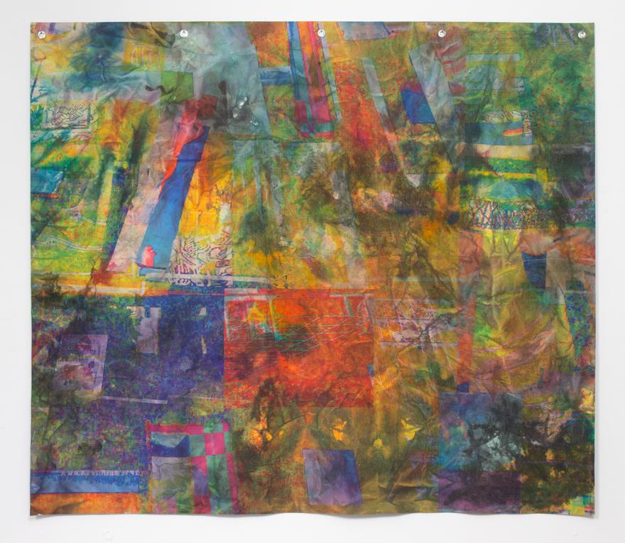 Anthony Giannini ,   Pile , 2021. Acrylic, ink and dye sublimation on canvas. 60 x 68 inches.
