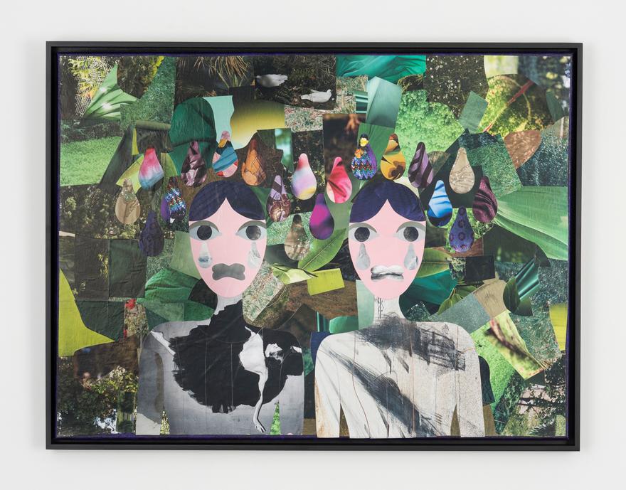 Penny Goring , Constant Mourners , 2020. Collage on canvas. 23 3/4 x 31 1/2 inches.