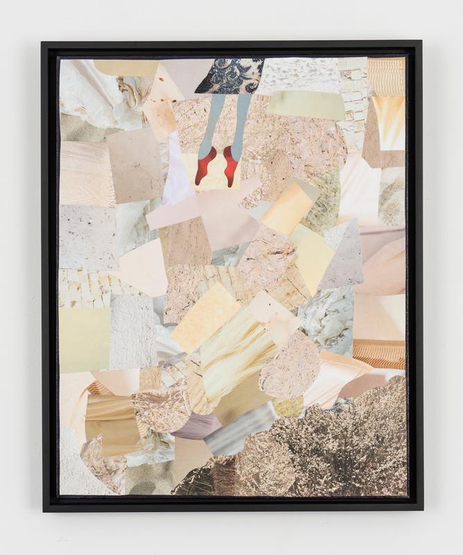 Penny Goring , Leaving (Blossom) , 2020. Collage on canvas. 20 x 16 inches.