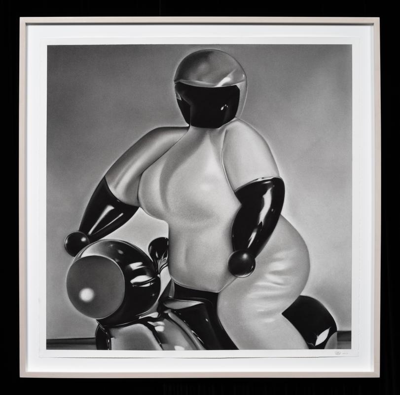 Velvet Other World ,   Knight in White Satin Armor , 2023. Charcoal on BFK. 42 1/2 x 42 1/2 inches.