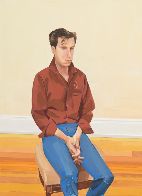 Gilbert Lewis ,  Untitled (Brown Hair Portrait) , June, 1982. Gouache on paper. 30 x 22 inches.