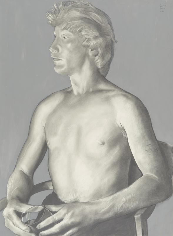 Gilbert Lewis , Untitled (Grey Portrait) , May, 1985. Gouache on paper. 30 x 22 inches.