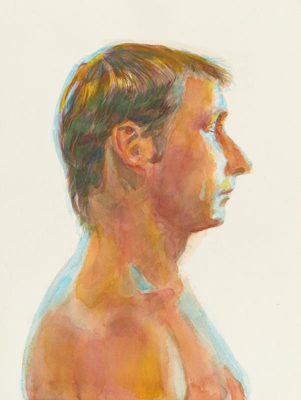 Gilbert Lewis , Untitled (Portrait 1) , c. 1980. Gouache on paper. 16 x 12 inches.