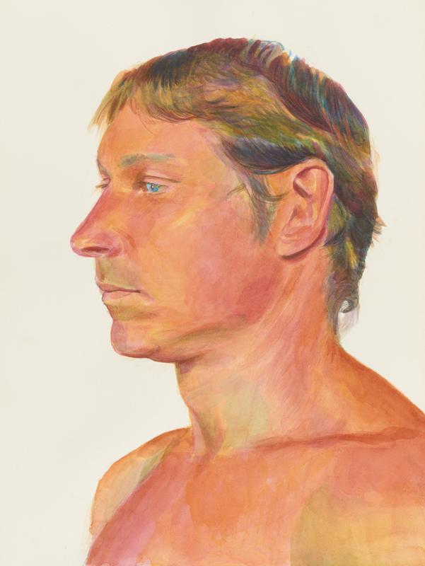 Gilbert Lewis , Untitled (Portrait 3) , c. 1980. Gouache on paper. 16 x 12 inches.