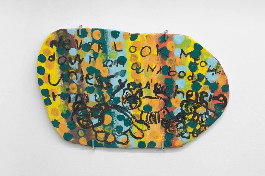 Dorrie Reid , Untitled , 2019. Glazed ceramic wallpiece. 15 x 9 x 1 inches.