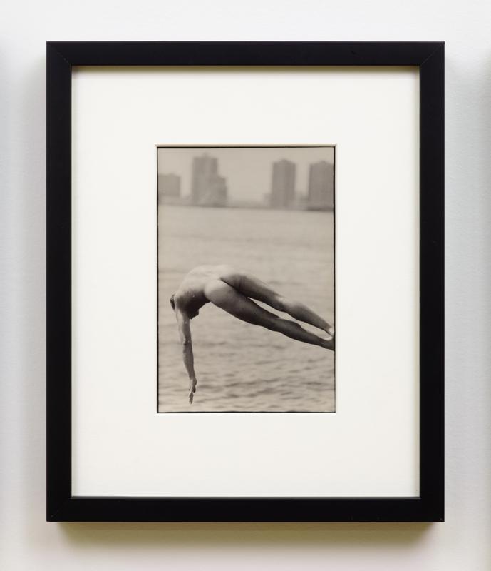 Stanley Stellar ,  Ron Diving into the Hudson River , 1988. Signed and dated 'Stanley Stellar 1988' on verso. Gelatin silver print. 7 x 5 inches.