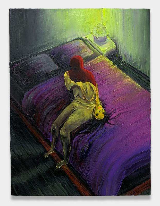 Tsai-Ling Tseng,  Yellow Girl , 2021. Oil on canvas. 40 x 30 inches.