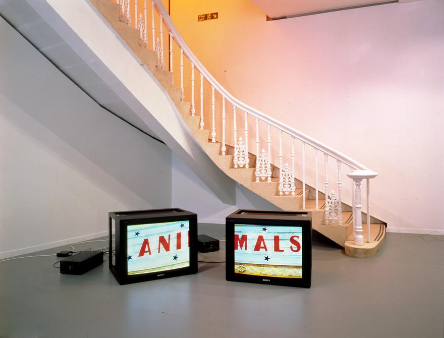 A Series of Events , 2003 Two (2) video monitors, two (2) media players, one (1) synchronizer Dimensions Variable Installation view, Haunch of Venison, London, 2003