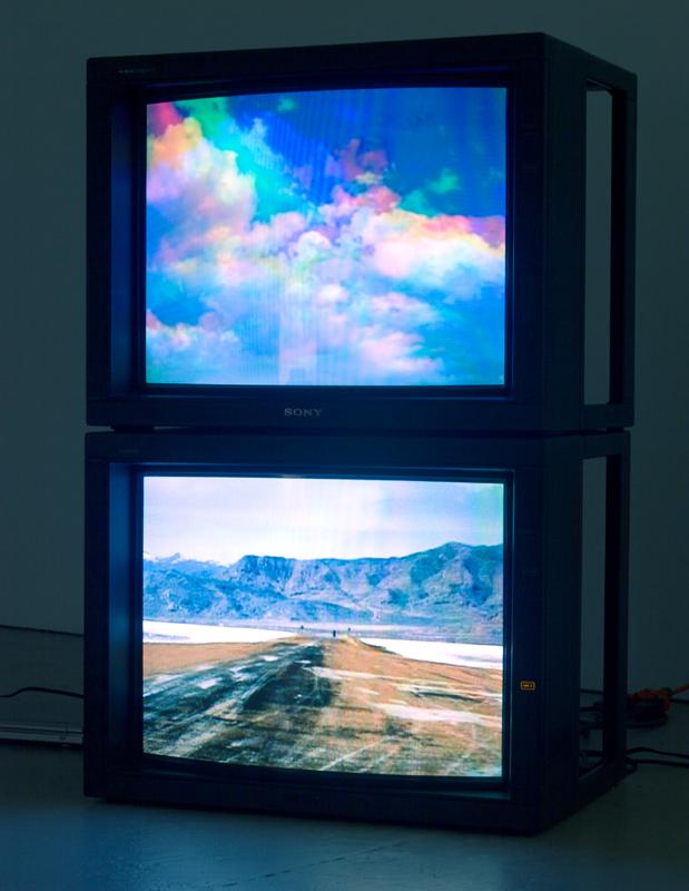Foam , 1997 Two (2) video monitors, two (2) media players Dimensions variable  Installation view, Diana Thater: Continuous. Contiguous. at David Zwirner, New York, 2005 Photo by Fredrik Nilsen