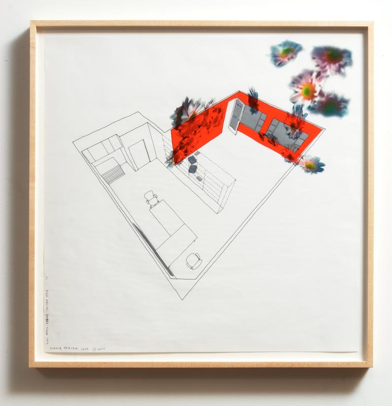 Pink Daisies, Amber Room Drawings for 1301PE , 2005 Vellum with ink, graphite, pantone film, and ink jet prints 21 1/2 x 21 1/2 inches (54.6 x 54.6 cm) Photo by Fredrik Nilsen