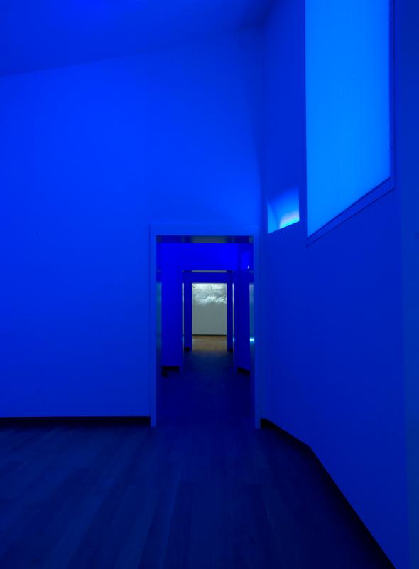 White is the Color , 2002 Two (2) video projectors, two (2) media players, one (1) lighting fixture, lighting filters and existing architecture Dimensions variable Installation view, Stedelijk Museum, Amsterdam, The Netherlands, 2010