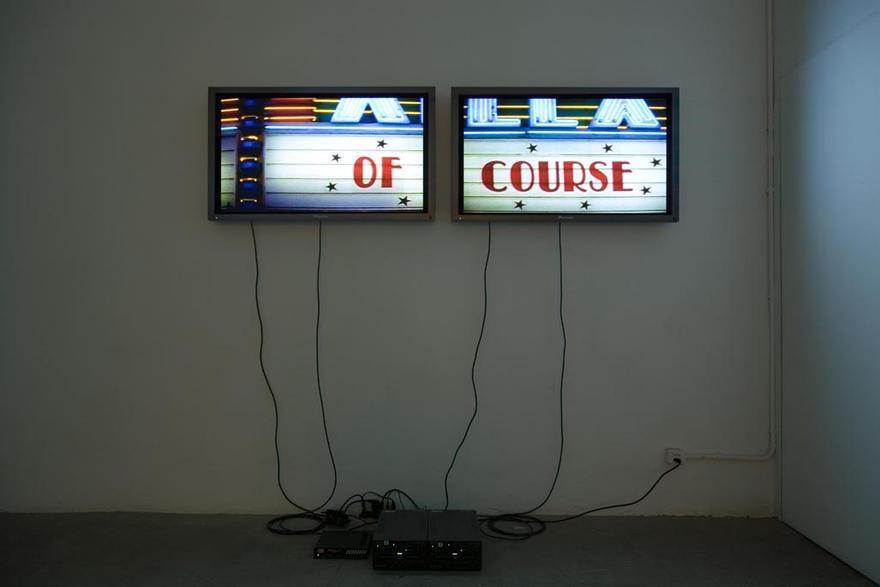 A Series of Events , 2003 Two (2) monitors, two (2) media players, one (1) synchronizer Dimensions variable Installation view, Galleria Emi Fontana, Milan Italy