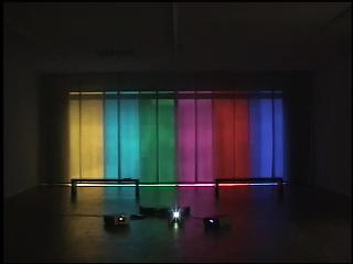 Abyss of Light, 1993 Three (3) video projectors, three (3) media players, one (1) synchronizer, Lee filters and existing architecture Dimensions variable Installation view, Museum Fur Gegenwartskunst, Siegen, 2004