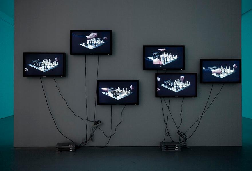 Blitz , 2008 Six (6) video monitors, six (6) media players Dimensions variable Installation View, David Zwirner, New York, 2008 