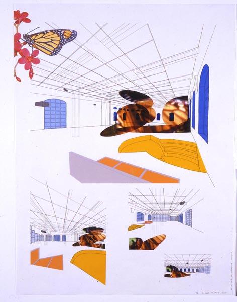 Untitled (Toulouse Drawings) Diptych #1 , 2005 Mylar with ink, graphite, pantone film and ink jet prints 92 x 68cm