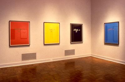 A Mouse is a Cat is a Chimp is a Girl (CMYK), 1996 4 Iris Prints 34 x 46 inches each  Installation view, Portland Museum of Art, Portland OR, 1996 