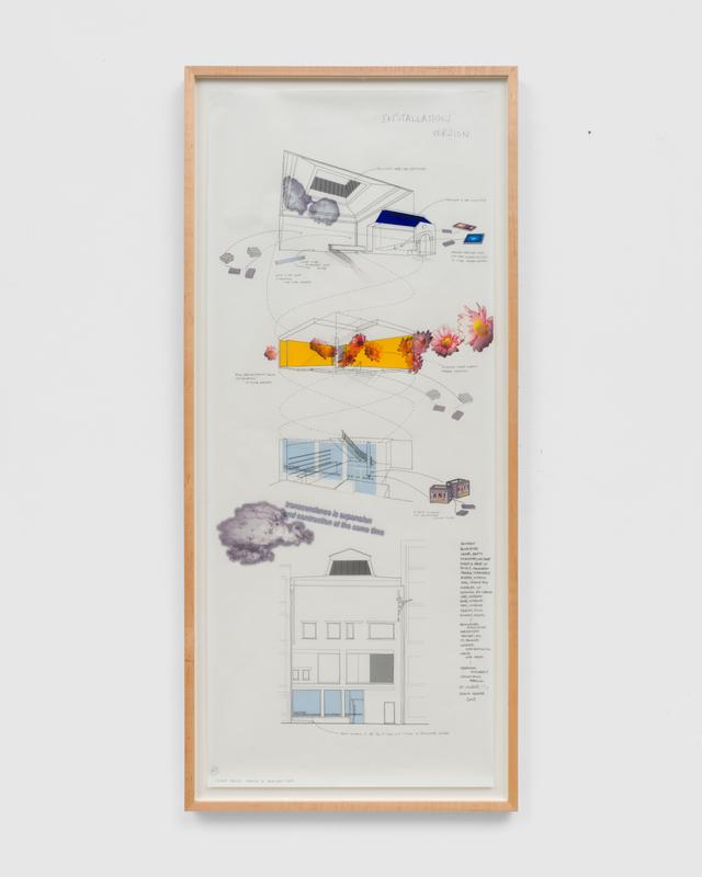 Haunch of Venison Drawing #5, 2003 Mylar with Ink, graphite, pantone film and ink jet prints Photo by Fredrik Nilsen