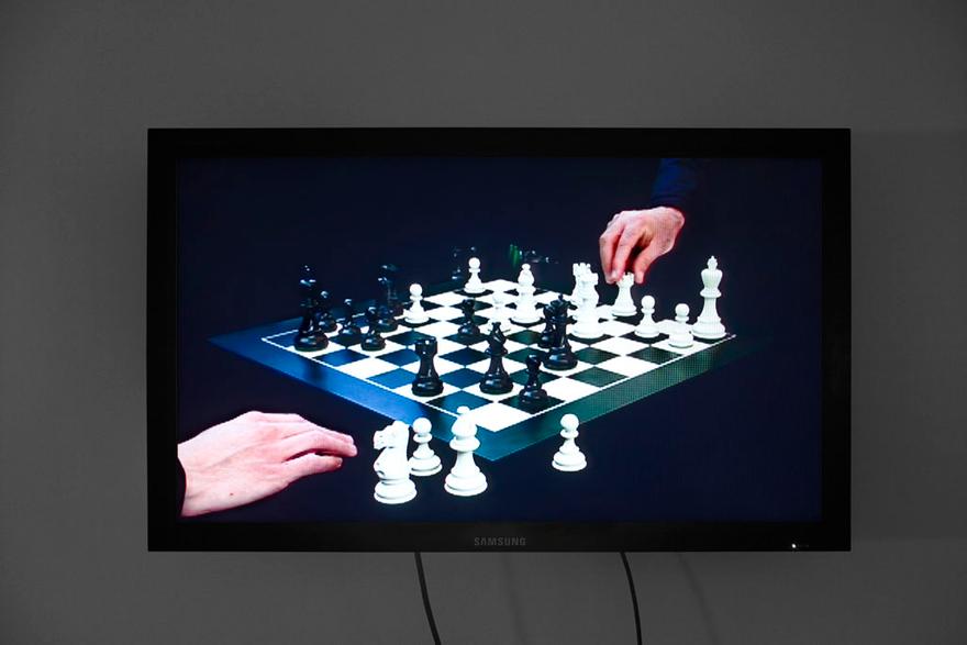 Garry Kasparov vs. Deep Junior Game 1 January 26, 2003 New York (Played by Mick Bighamian and Nathaniel Lagemann), 2008  One (1) flat panel monitor, one (1) media player Dimensions variable  