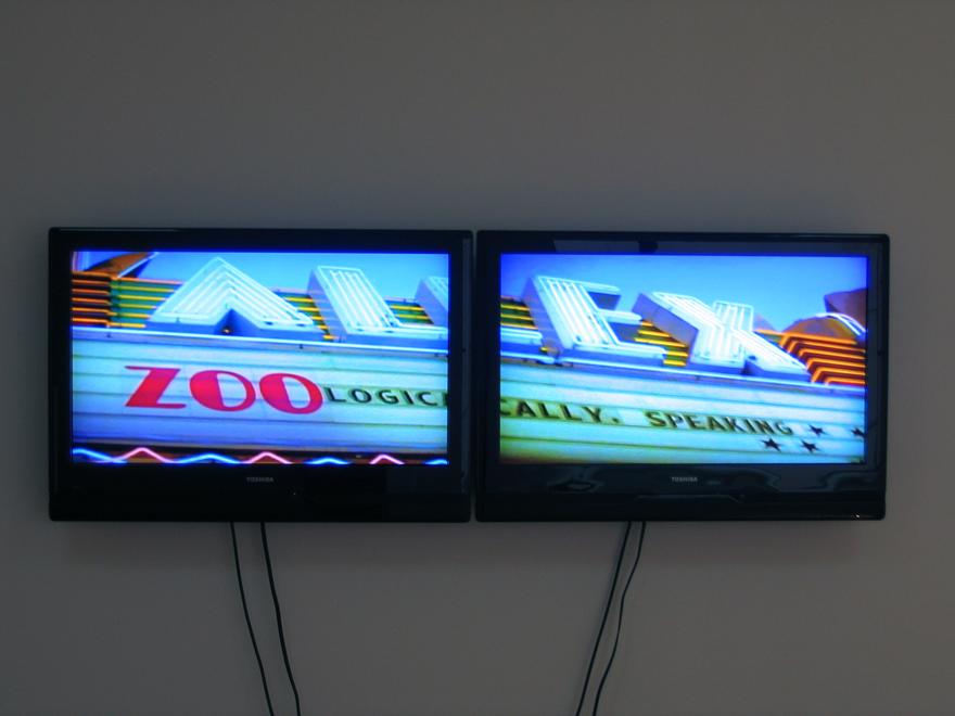 A Series of Events , 2003 Two (2) video monitors, two (2) media players, one (1) synchronizer Dimensions variable Installation view, 1301PE, Los Angeles, CA, 2009 Photo by Fredrik Nilsen