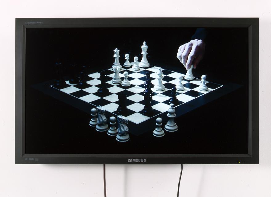 No Art Without Transformation Bobby Fischer (usa) vs. Boris Spassky (ussr) 1972 World Championship Match Game 6 - Queen's Gambit Declined "d59", 2008 One (1) video monitor, one (1) media player Dimensions variable 