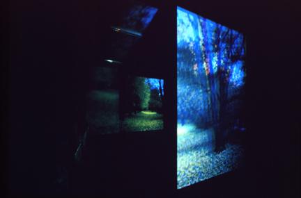 Occident Trotting, 1993 one (1) media player, four (4) video projectors Installation view, Witte de with, Rotterdam, Netherlands, 1994 