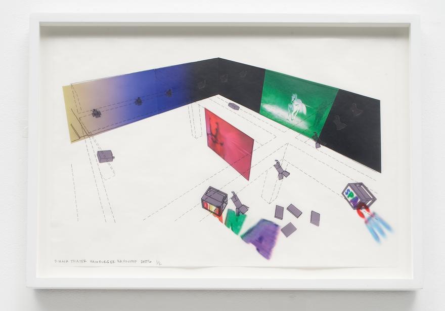 Hamburger Bahnhof Drawing #2, 2006 Mylar with ink, graphite, pantone film and ink jet prints