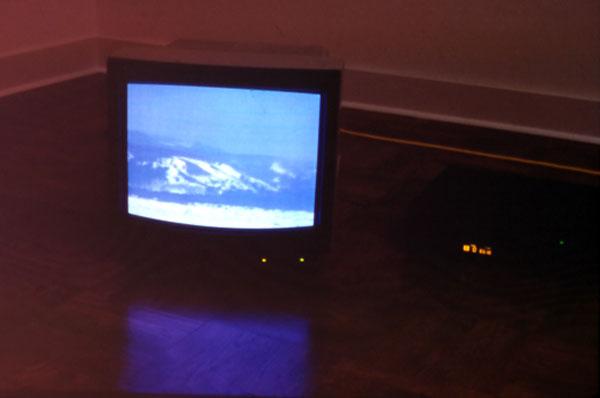 Passenger , 1994 One (1) video monitor, one (1) media player Installation view, Portland Art Museum, Portland, OR, 1996 