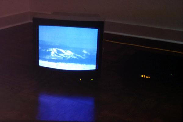 Passenger , 1994 One (1) video monitor, one (1) media player Installation view, Portland Art Museum, Portland, OR, 1996 