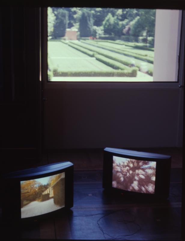 Perspective is an Energy , 1995 Four (4) video monitors, four (4) media players Installation view, Serralves Foundation, Lyon, France